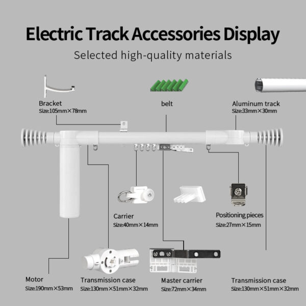 Motorized Curtain Rods with Remote