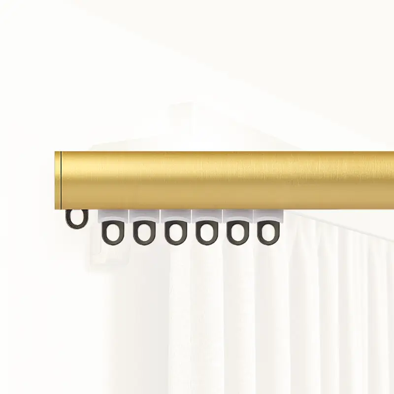 Minimalist Round Traverse Curtain Rod with Flat Finials - Image 5