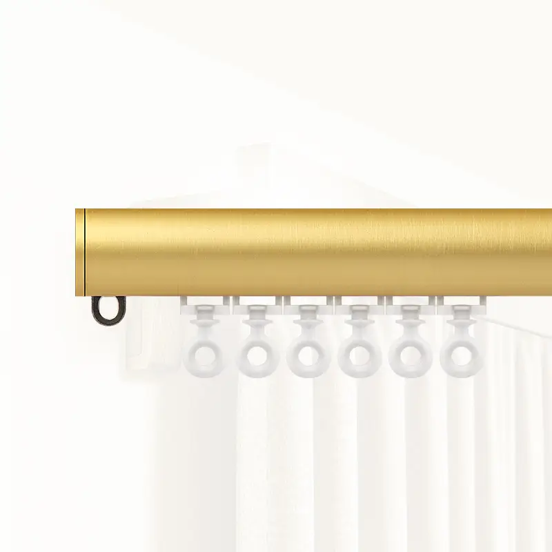 Minimalist Round Traverse Curtain Rod with Flat Finials - Image 4