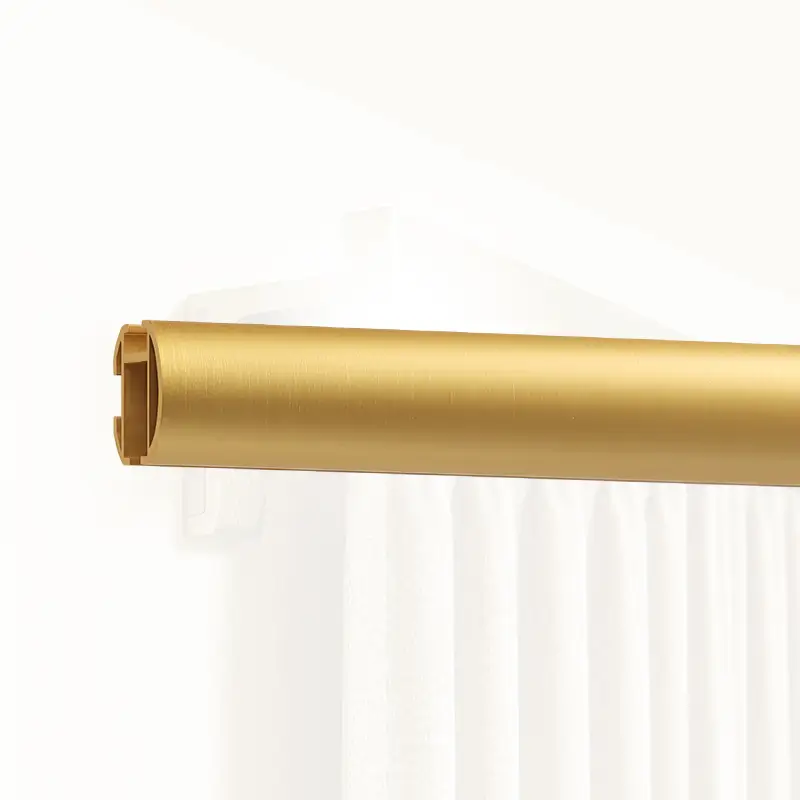 Minimalist Round Traverse Curtain Rod with Flat Finials - Image 6