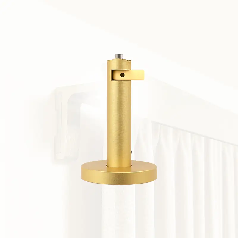 Minimalist Round Traverse Curtain Rod with Flat Finials - Image 7