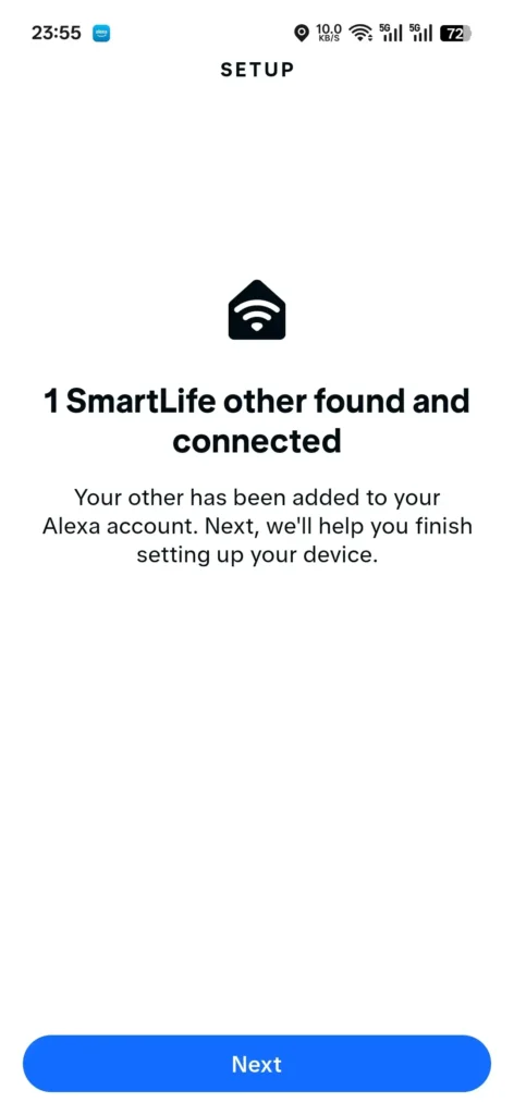 Smart Life account successfully linked to Alexa